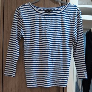 J. Crew Blue and White Striped Shirt